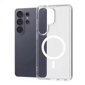 Crong Hybrid Clear Funda magnética transparente con MagSafe para Samsung Galaxy S26 Ultra (Transparente)