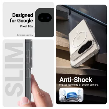 Crong Hybrid Clear Funda magnética transparente MagSafe para Google Pixel 10a (Transparente)