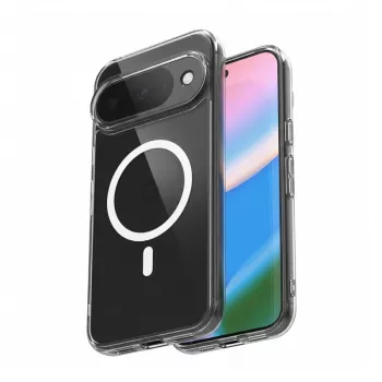Crong Hybrid Clear Funda magnética transparente con MagSafe para Google Pixel 10 / 10 Pro, Transparente