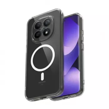 Crong Hybrid Clear Magnetic Case para Xiaomi Redmi Note 15 Pro 5G, Transparente