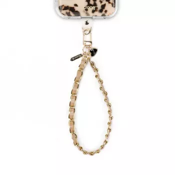 Crong Phone Charm - Cordón trenzado de nailon Beige Twist