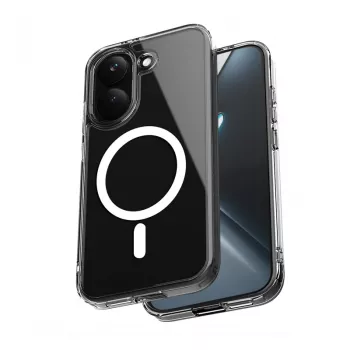 Crong Hybrid Clear Magnetic Case para Xiaomi POCO X8 Pro 5G, Transparente, compatible con MagSafe