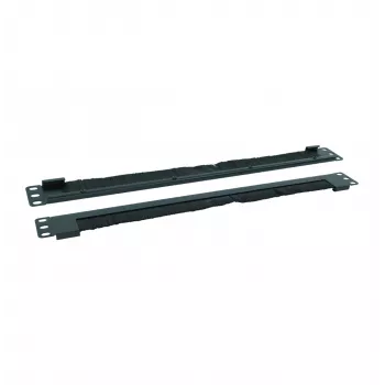 RACKTEL RL-ZASZF 1U Tapa de entrada de cables con cepillo para rack de 19 pulgadas, Negro (RAL 9005)