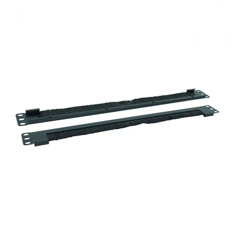 RACKTEL RL-ZASZF 1U Tapa de entrada de cables con cepillo para rack de 19 pulgadas, Negro (RAL 9005)