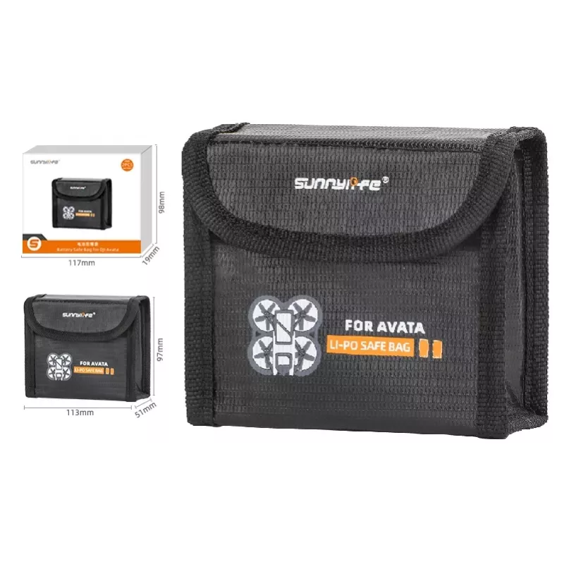 SUNNYLIFE Funda protectora para 2x baterías DJI Avata - carcasa rígida EVA, Negra