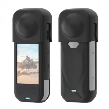 PULUZ PU757B Tapa de objetivo y funda protectora de silicona para Insta360 X5