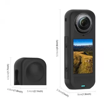 PULUZ PU757B Tapa de objetivo y funda protectora de silicona para Insta360 X5