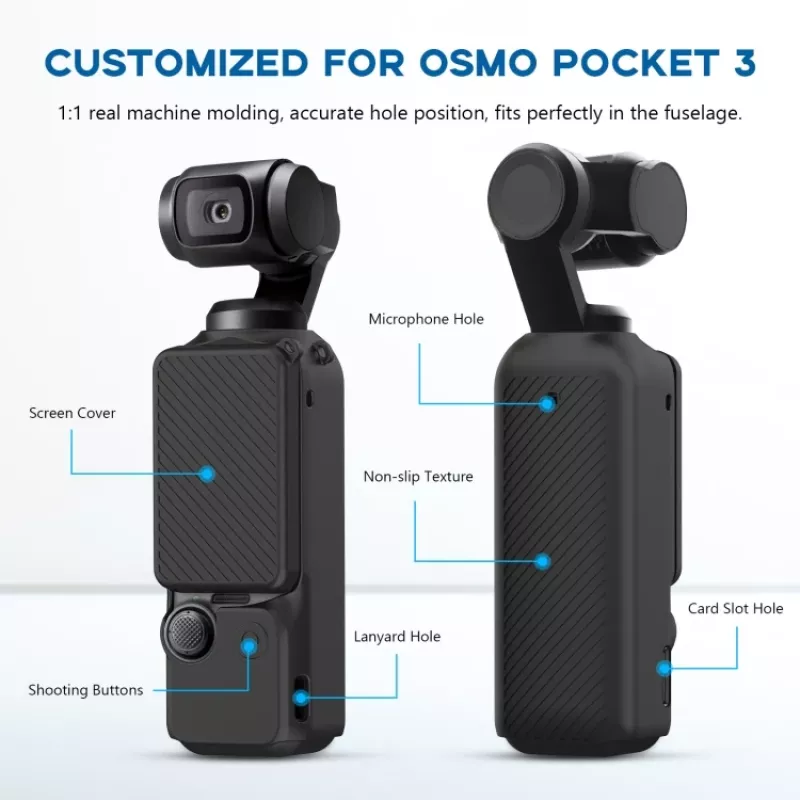 PULUZ Funda protectora de silicona para DJI Osmo Pocket 3 - Negra