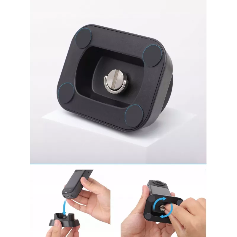 SUNNYLIFE Mini soporte de trípode para cámara de acción Insta360 X4 - Negro, trípode de mesa plegable con tornillo de 1/4 pulgadas-20, patas de goma antideslizantes, compacto y portátil