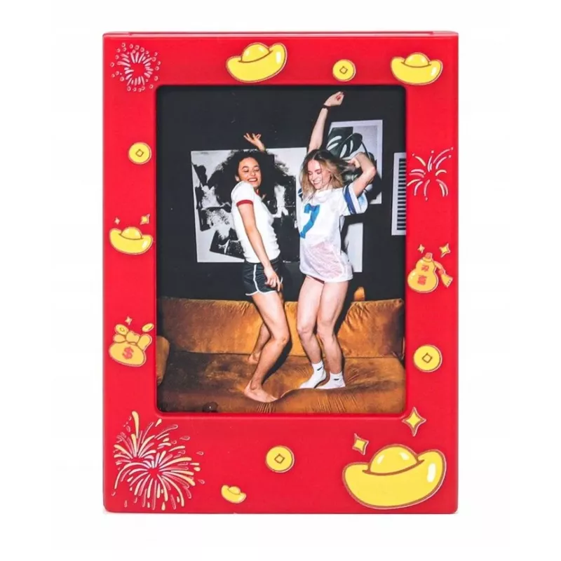 LOVEINSTANT 4x marco magnético para fotos para Instax Mini, rojo/oro