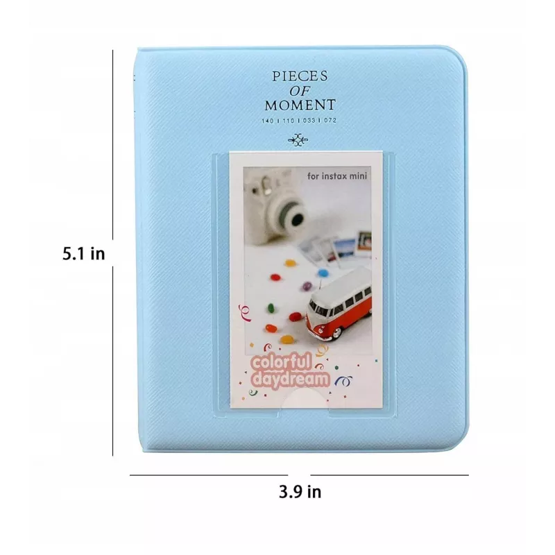 LOVEINSTANT Álbum de fotos para 64 fotos para Fujifilm Instax Mini 13 12 11 40 41 99 Evo Link / Azul
