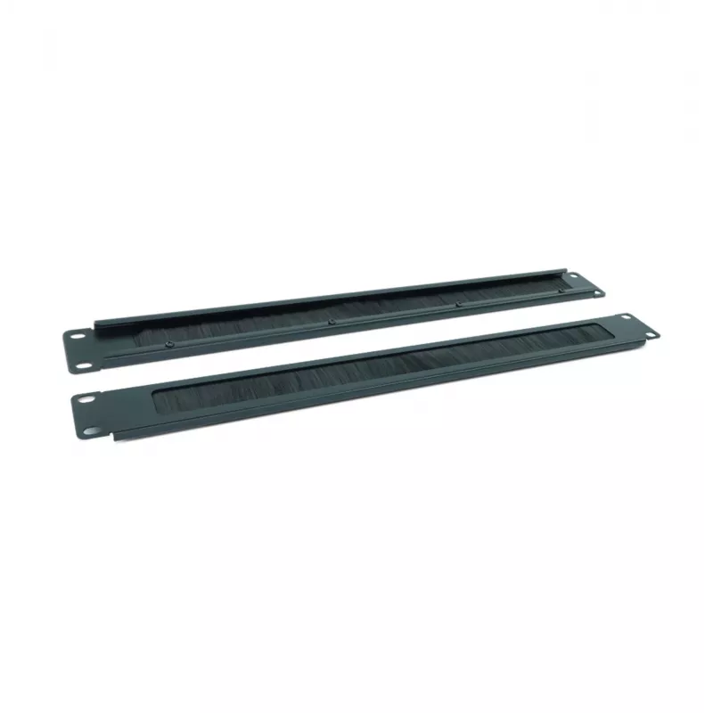 RACKTEL RL-ZASZP Panel de entrada de cables con cepillo 1U para rack de 19 pulgadas, negro