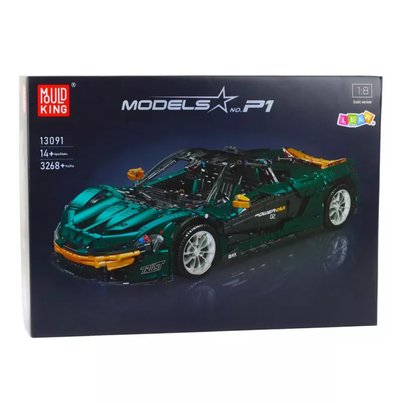 LEAN TOYS Bloques de construcción Coche deportivo verde 1:8 P1 3268uds