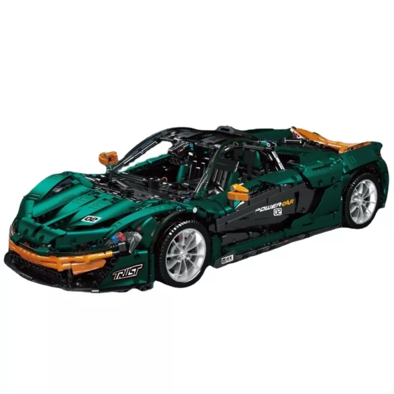 LEAN TOYS Bloques de construcción Coche deportivo verde 1:8 P1 3268uds
