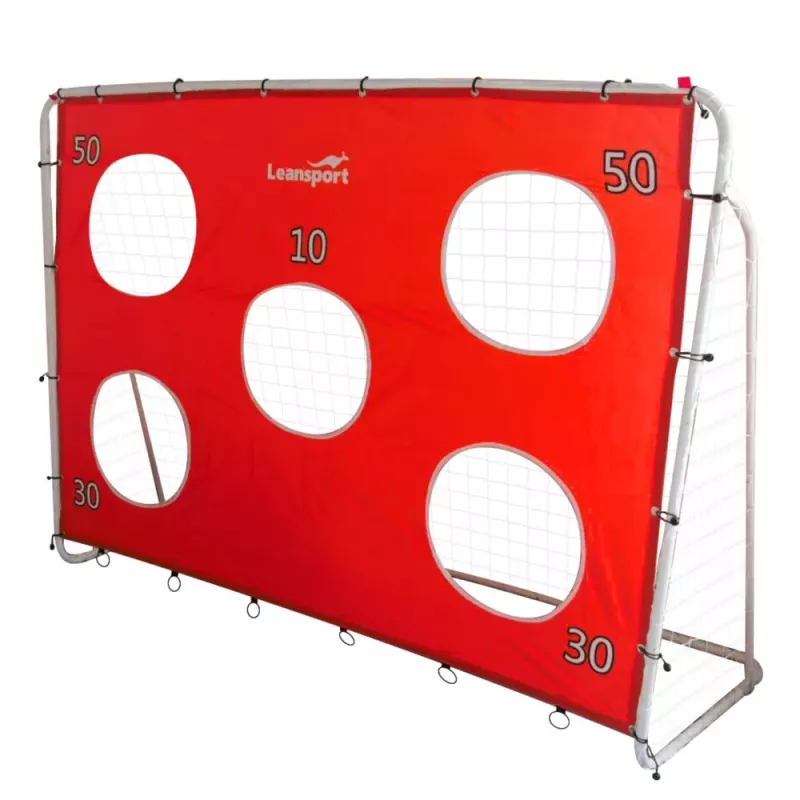 LEAN TOYS Portería de entrenamiento de fútbol con diana roja 213x152x75cm