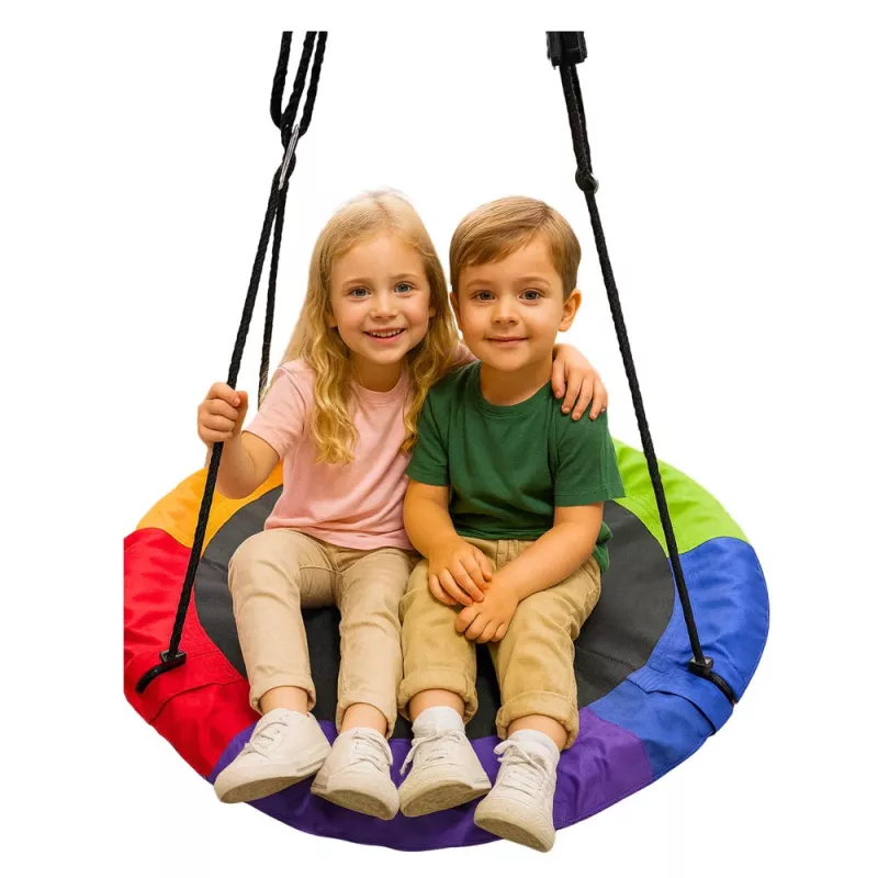 LEAN SPORT Columpio de jardín nido de cigüeña para niños multicolor 100cm