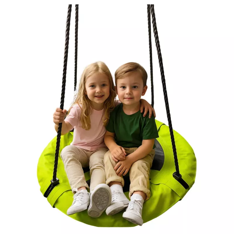 LEAN SPORT Columpio de jardín nido de cigüeña para niños verde 60cm