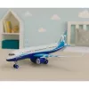 LEAN TOYS Avión de pasajeros con motor de retroceso, metal, luz, sonido, 23 cm