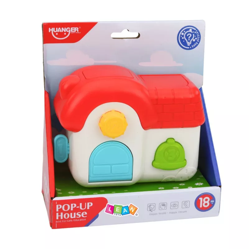 LEAN TOYS Casa de aprendizaje interactiva para niños pequeños - Animales pop-up