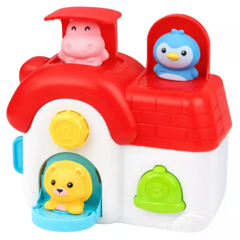LEAN TOYS Casa de aprendizaje interactiva para niños pequeños - Animales pop-up