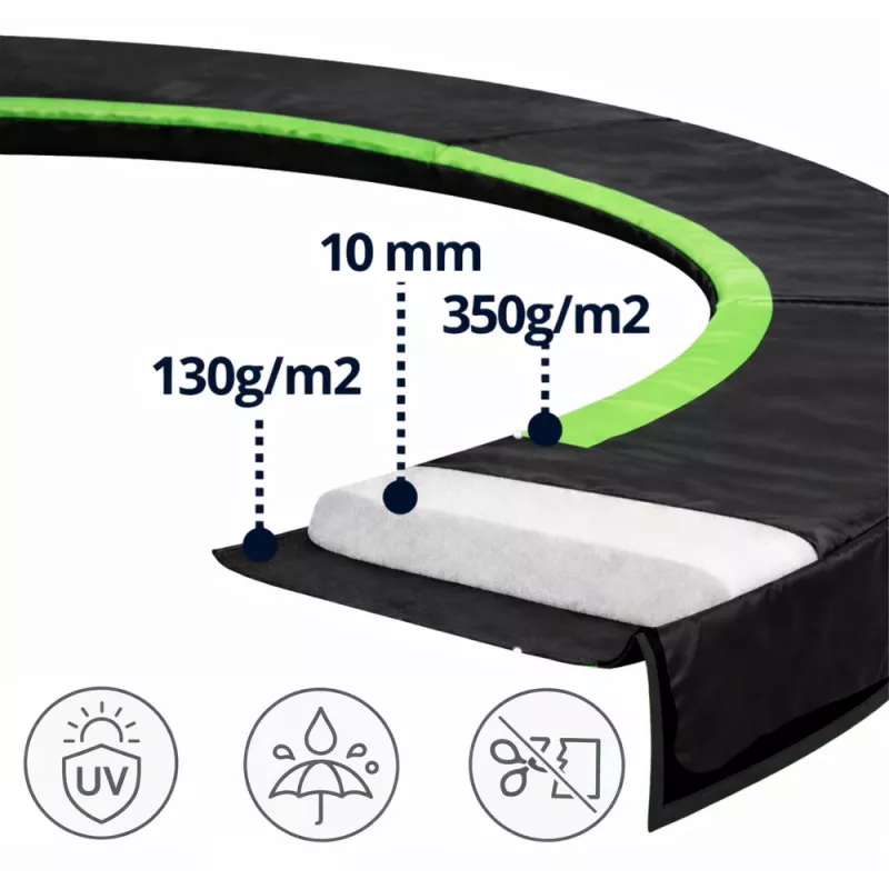 Lean Protector de muelles para trampolín, negro, 180-183 cm, 6ft