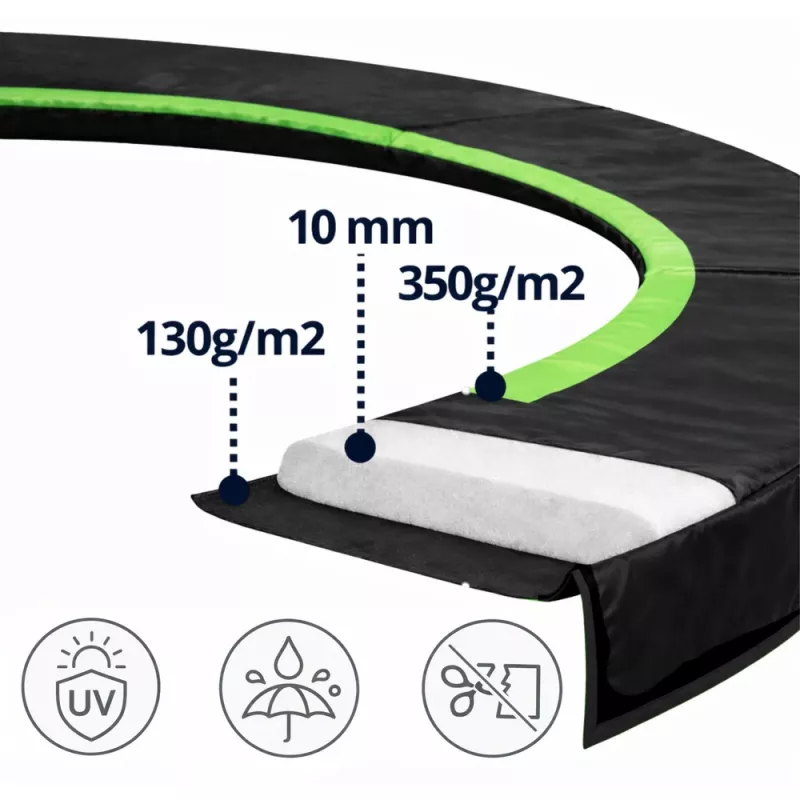 Lean Protector de muelles para trampolín, negro, 305-312 cm, 10 ft