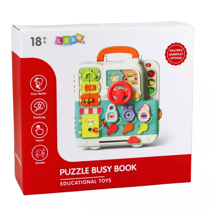 LEAN TOYS libro interactivo juguete educativo tablero de manipulación luces sonidos 16 piezas