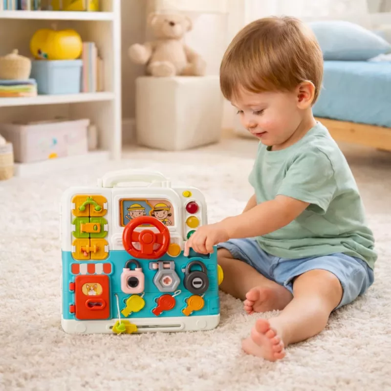 LEAN TOYS libro interactivo juguete educativo tablero de manipulación luces sonidos 16 piezas