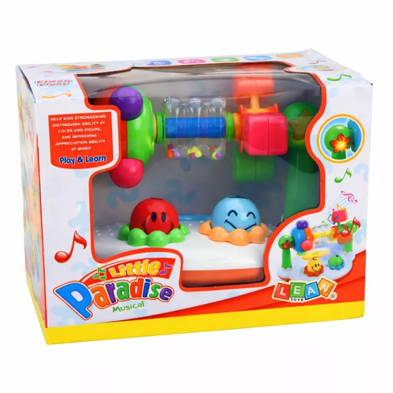 LEAN TOYS Juguete musical interactivo para niños pequeños Sonajero Luces Sonidos