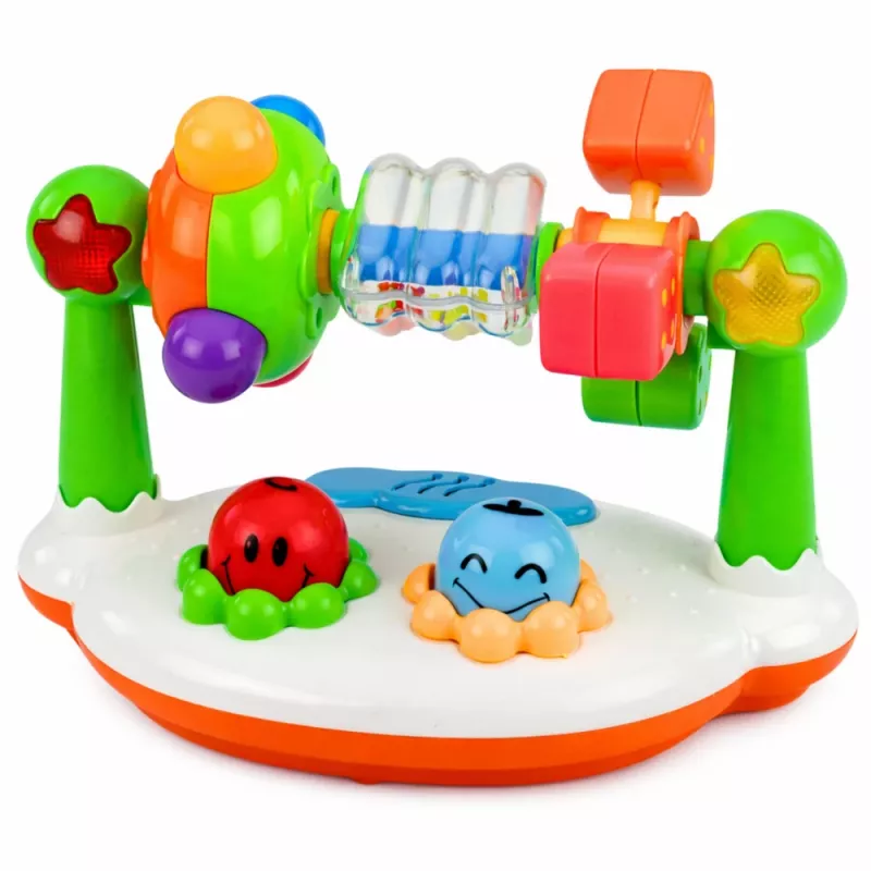 LEAN TOYS Juguete musical interactivo para niños pequeños Sonajero Luces Sonidos