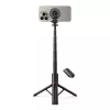 Tech-Protect L06S Palo selfie trípode con luz LED y mando a distancia Bluetooth, Negro