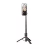 Tech-Protect L06S Palo selfie trípode con luz LED y mando a distancia Bluetooth, Negro