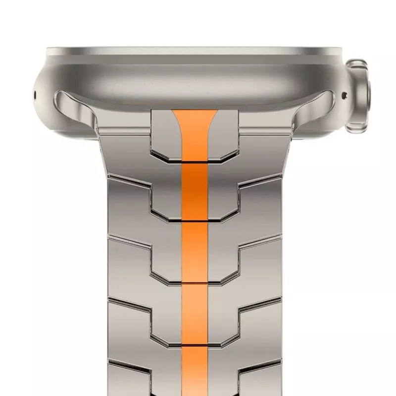 TECH-PROTECT STAINLESS LINE Correa para Apple Watch 44/45/46/49 mm Titanio/Naranja