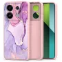 TECH-PROTECT Funda trasera para Xiaomi Redmi Note 13 Pro 5G / Poco X6 5G, estampado mármol, Blanco/Gris, Híbrida TPU + PC