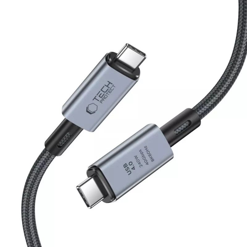 TECH-PROTECT ULTRABOOST MAX Cable USB 4.0 8K 40Gbps Type-C PD240W 100cm Gris