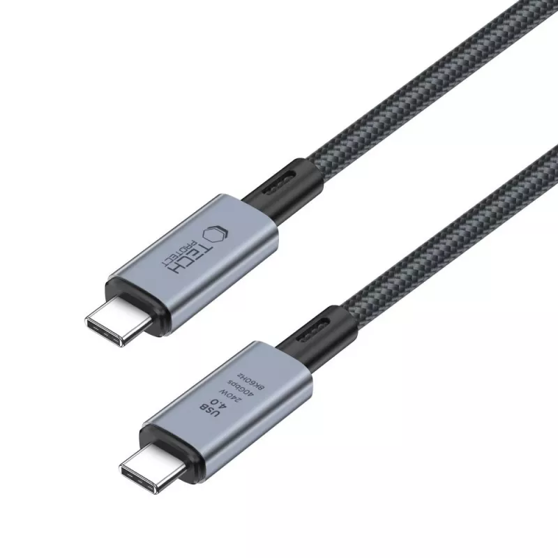 TECH-PROTECT ULTRABOOST MAX Cable USB 4.0 8K 40Gbps Type-C PD240W 100cm Gris