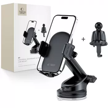 TECH-PROTECT V7 Soporte Universal para Coche de Salpicadero y Rejilla Negro