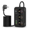 TECH-PROTECT PC3X6 Regleta de Enchufes 3 USB y 3 Type-C y 3 Tomas 200cm Negro