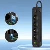 TECH-PROTECT PCL4X3 Regleta de Enchufes Alargada 2 USB y 1 Type-C y 4 Tomas 200cm Negro