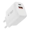 TECH-PROTECT NCA30 Cargador de Red de 2 Puertos PD 30W / QC3.0 + Cable Lightning Blanco