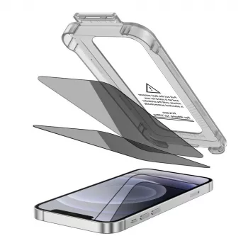 TECH-PROTECT Quick Set Spy+ Protector de Pantalla de Cristal Templado con Privacidad para Apple iPhone 12 / iPhone 12 Pro (Pack de 2)