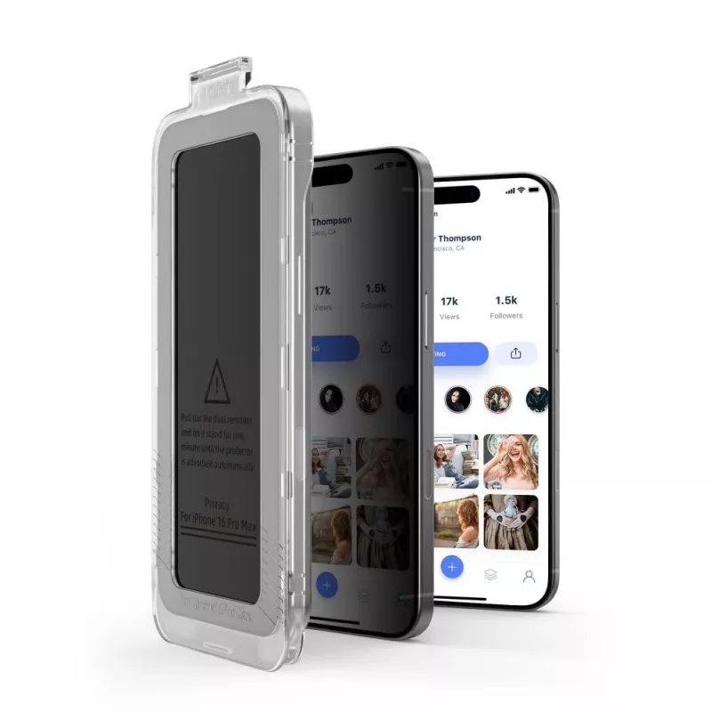 TECH-PROTECT QUICK SET SPY+ Protector de Pantalla de Cristal Templado con Privacidad Pack de 2 para Apple iPhone 15 / iPhone 16