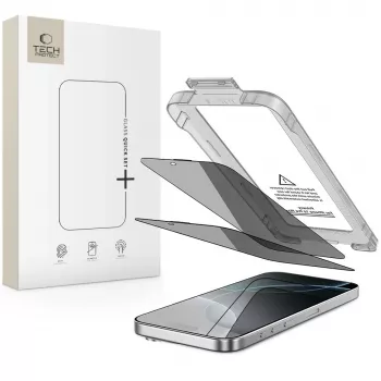 TECH-PROTECT Quick Set SPY+ Protector de Pantalla con Privacidad Pack de 2 para iPhone 16 Pro Max
