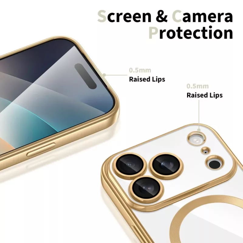 Tech-Protect MagFlex Magsafe Funda para Apple iPhone 17 Pro Max, Shiny Gold