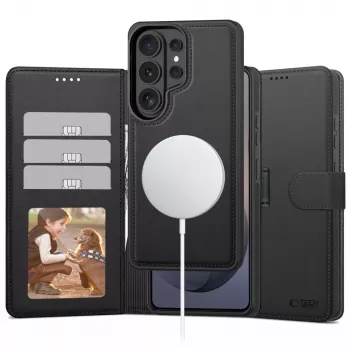 TECH-PROTECT Wallet MagSafe Funda para Samsung Galaxy S26 Ultra, Negro Mate