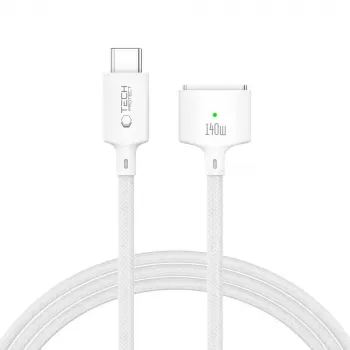 TECH-PROTECT MMC01 UltraBoost Magnetic MacBook Cable USB-C a MagSafe 3 140W 200cm Blanco