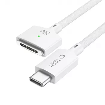 TECH-PROTECT MMC01 UltraBoost Magnetic MacBook Cable USB-C a MagSafe 3 140W 200cm Blanco