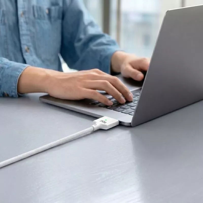 TECH-PROTECT MMC01 UltraBoost Magnetic MacBook Cable USB-C a MagSafe 3 140W 200cm Blanco