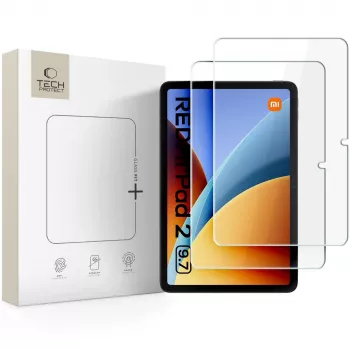 TECH-PROTECT Glass Fit+ Protector de pantalla de cristal templado para Xiaomi Redmi Pad 2 9.7 - Pack de 2 Transparente