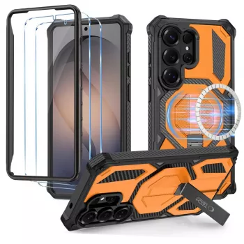 TECH-PROTECT MAGBLAST MAGSAFE + GLASS 2-PACK GALAXY S26 ULTRA NEGRO/NARANJA
